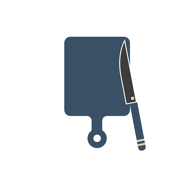 Icono del cuchillo y la tabla de cortar