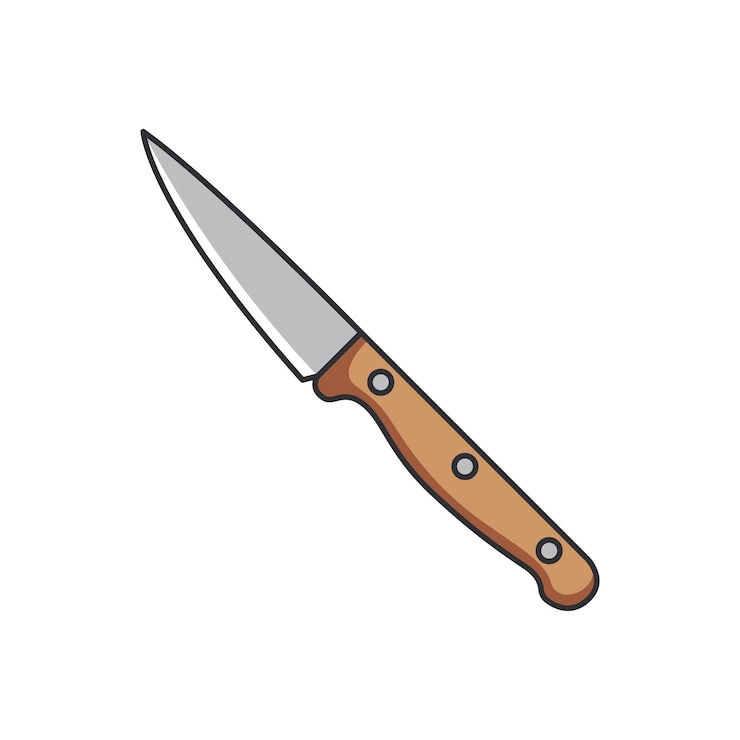 Vector icono de cuchillo de utilidad de impresión uso de cocina y tema de cocina diseño aislado ilustración vectorial
