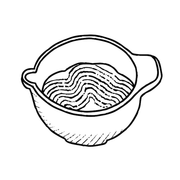 Ícono del cuenco de masa Ilustración vectorial de utensilios de cocina aislada en fondo blanco Concepto de cocina