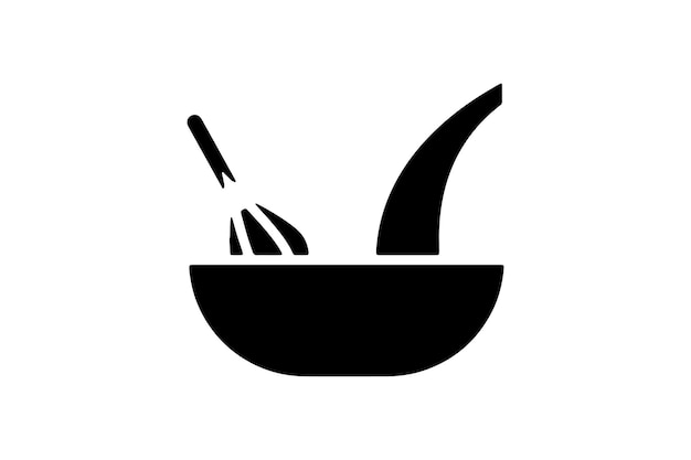 Icono de cuenco de mezcla con vector de silueta de batido