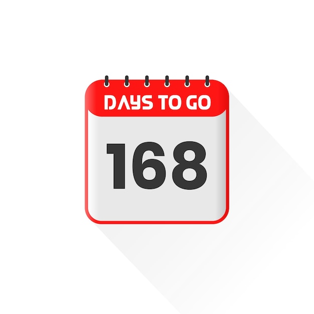Vector icono de cuenta atrás 168 días restantes para la promoción de ventas banner de ventas promocionales 168 días restantes