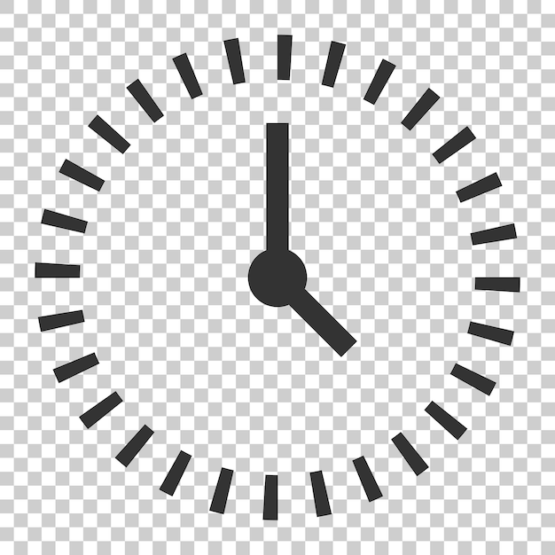 Ícono de cuenta atrás del reloj en estilo plano Ilustración vectorial del cronómetro de tiempo en un fondo aislado Concepto de negocio del reloj