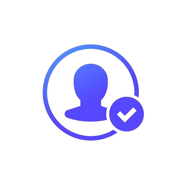 Icono de cuenta verificada con un usuario