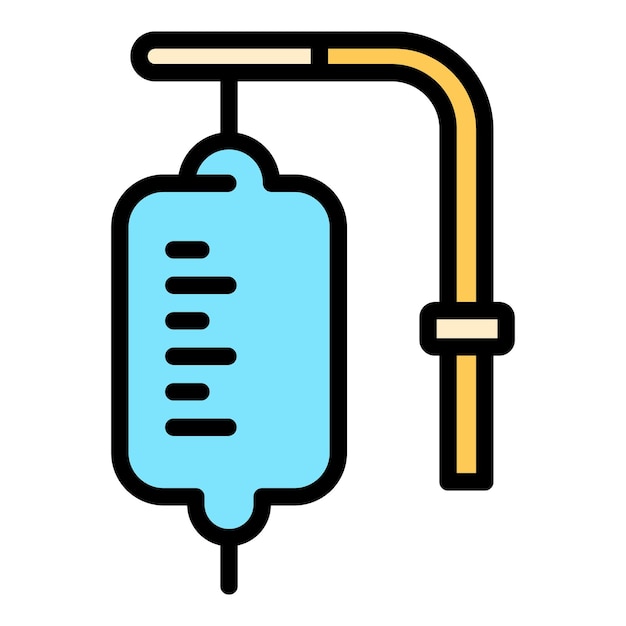 Icono de cuentagotas de clínica veterinaria Contorno Icono de vector de cuentagotas de clínica veterinaria para diseño web aislado en color plano de fondo blanco
