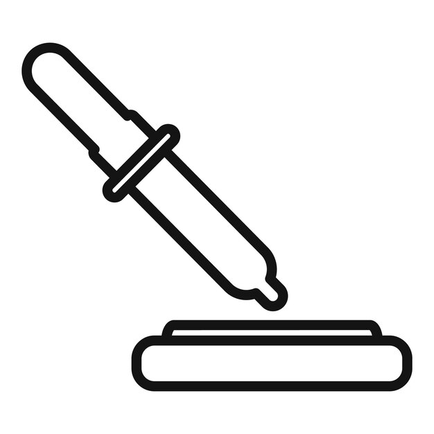 Icono de cuentagotas de química vector de contorno Investigación de laboratorio Prueba química