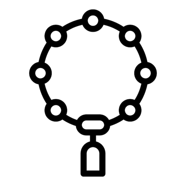 Icono de cuentas de rosario que representa la oración y la espiritualidad