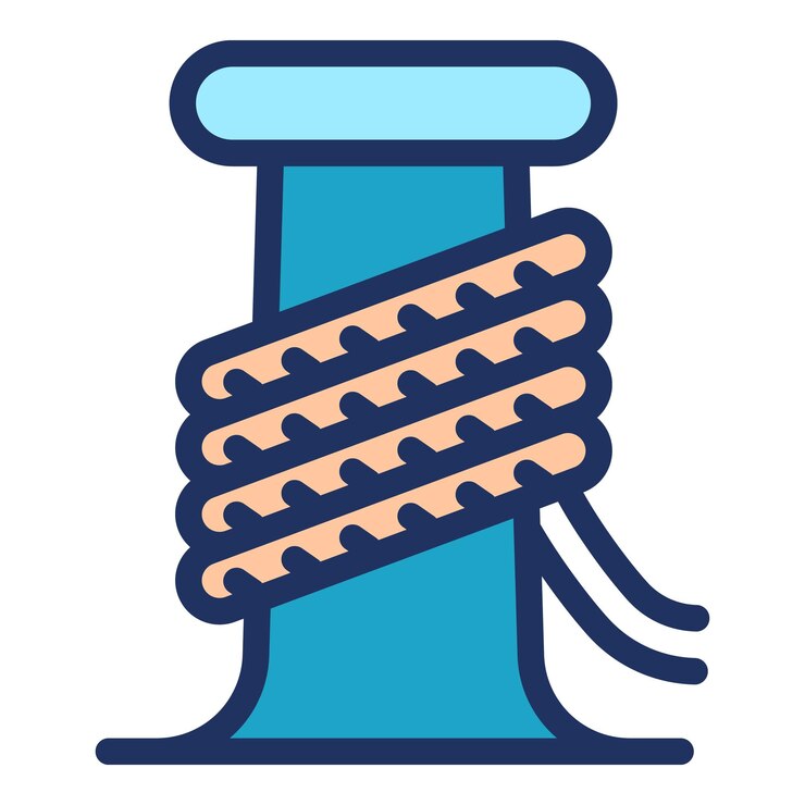 Vector icono de cuerda de puerto marino contorno icono de vector de cuerda de puerto marino para diseño web aislado sobre fondo blanco