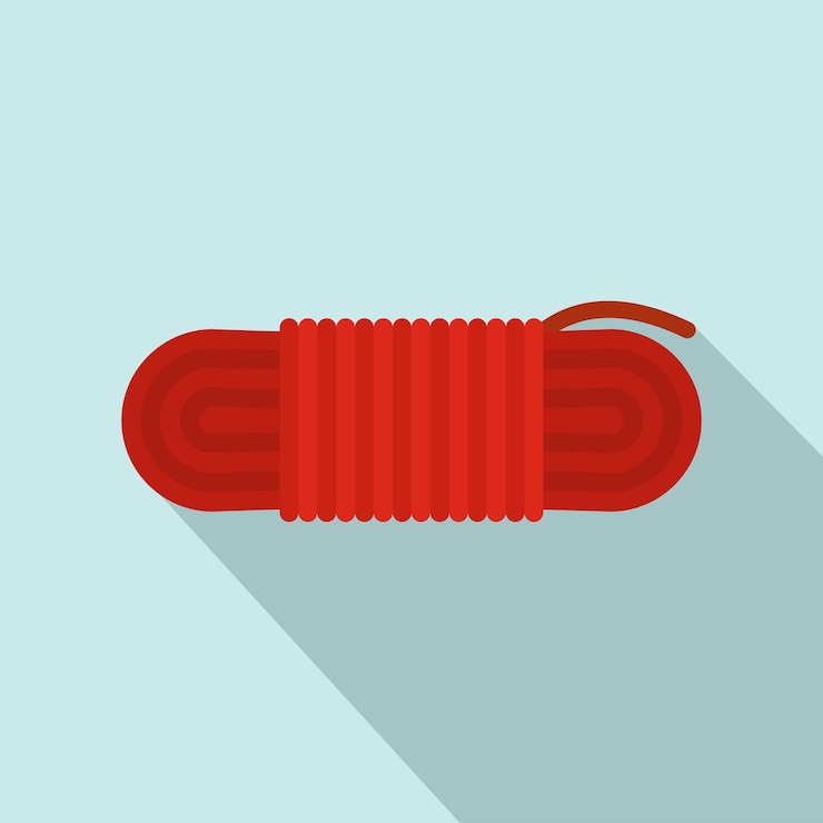 Vector icono de cuerda roja ilustración plana del icono de vector de cuerda roja para diseño web