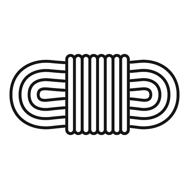 Icono de cuerda de senderismo Icono de vector de cuerda de senderismo de esquema para diseño web aislado sobre fondo blanco