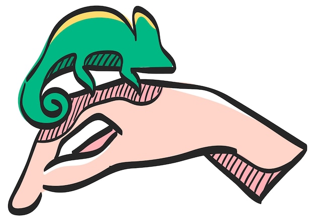Icono de cuidado de animales en la ilustración de vector de color dibujado a mano
