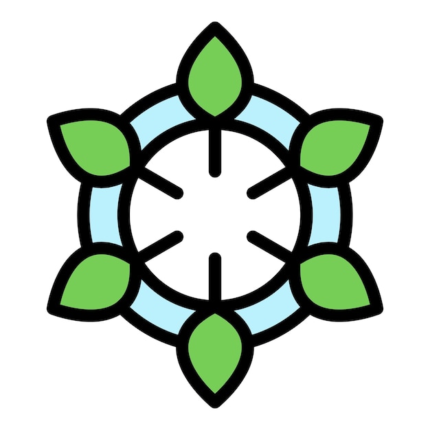 Icono de cuidado de la ecología Contorno de cuidado del vector de ecología Icono de color plano aislado