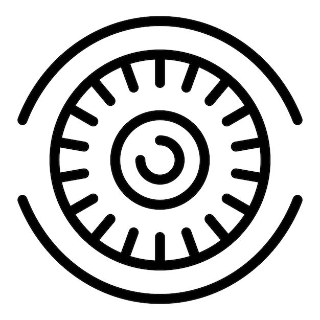Icono de cuidado de los ojos vector de contorno Visión óptica Gota de salud