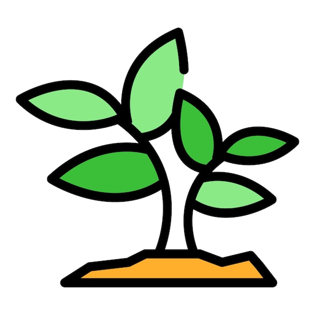 El icono de cuidado de la salud de la albahaca Contorno del icono vectorial de cuidado de La albahaca color plano aislado