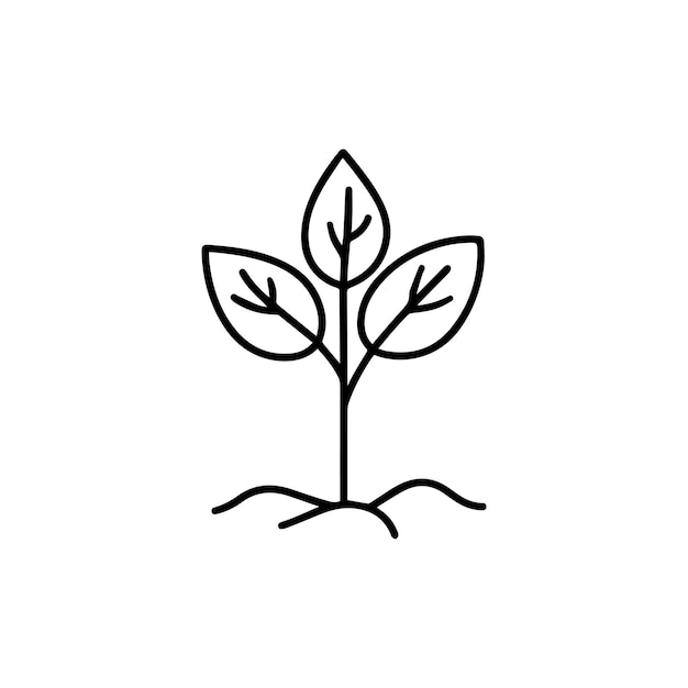 Icono de cultivo de árboles de siembra Diseño vectorial verde de la naturaleza negra