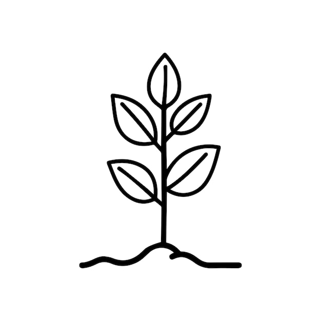 Icono de cultivo de árboles de siembra Diseño vectorial verde de la naturaleza negra