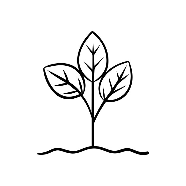 Icono de cultivo de árboles de siembra Diseño vectorial verde de la naturaleza negra