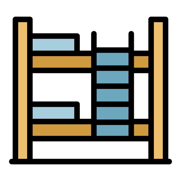 El icono de la cuna de niño Contorno del icono vectorial de la cunda de niño Color plano aislado