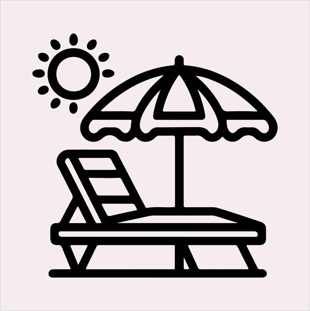 Icono de cuna de sol Vector de silueta de cuna lineal delgada sobre un fondo blanco