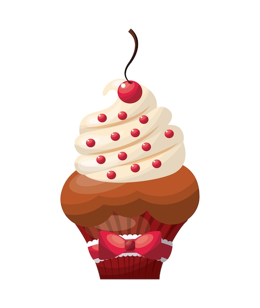 Icono de Cupcake. Diseño de panadería Gráfico vectorial