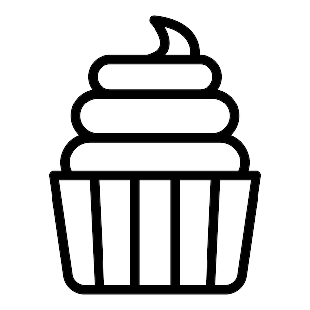 Icono de cupcake dulce Contorno Icono de vector de cupcake dulce para diseño web aislado sobre fondo blanco