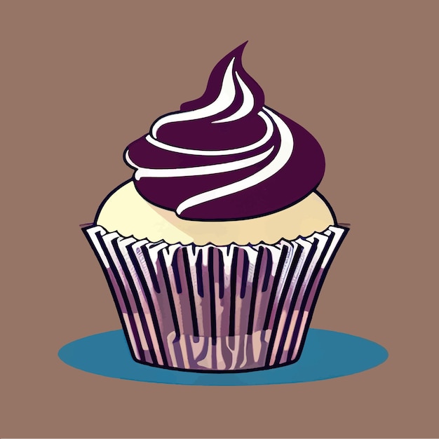 Icono de cupcake versión cupcake icono de vector sobre fondo de color pequeño pastel diseñado para servir uno