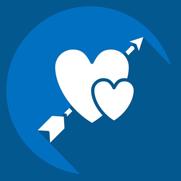 Icono de Cupido relacionado con el símbolo del Día de San Valentín estilo de sombra larga diseño simple editable