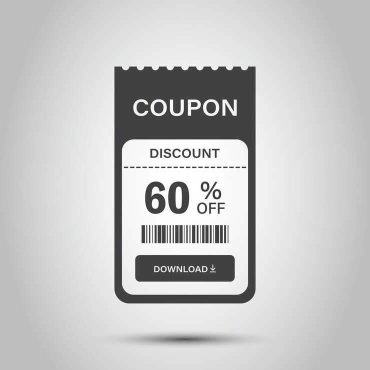 Vector icono de cupón de regalo en estilo plano ilustración vectorial de descuento de 60 en fondo aislado sello de cupón promocional concepto de negocio