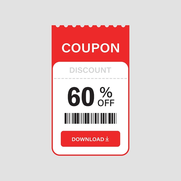 Icono de cupón de regalo en estilo plano Ilustración vectorial de descuento de 60 en fondo aislado Sello de cupón promocional Concepto de negocio