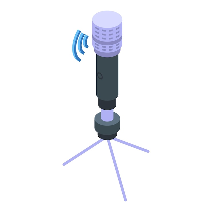 Vector ícono de curso de micrófono vector isométrico educación en línea aprender en la escuela