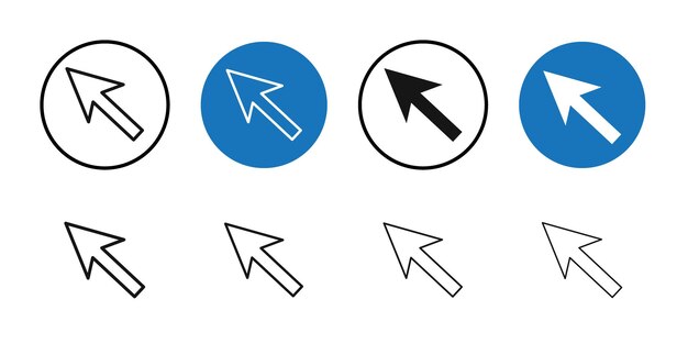 Icono del cursor Colección de arte de líneas delgadas