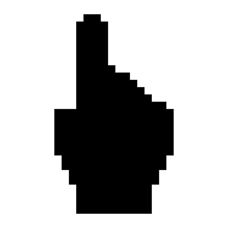Vector icono del cursor del dedo índice del píxel icono del puntero de la mano icono del estilo de 8 bits clic del cursor