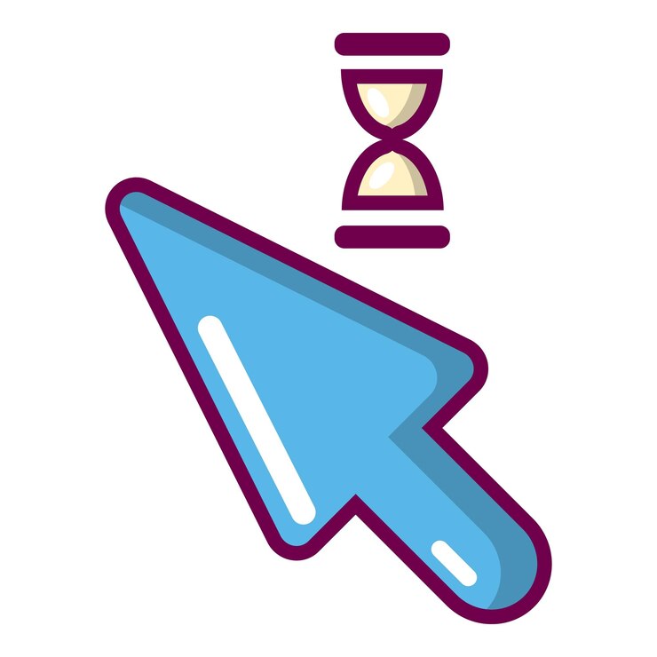 Vector icono de cursor ilustración de dibujos animados del icono de vector de cursor para web