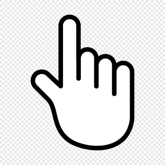 Icono del cursor de la mano Icono del clic con la mano Icons del cursor del dedo Iones del cursor Vector puntero de la mano
