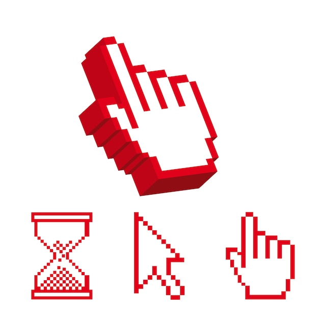 Vector icono del cursor sobre fondo blanco, ilustración vectorial