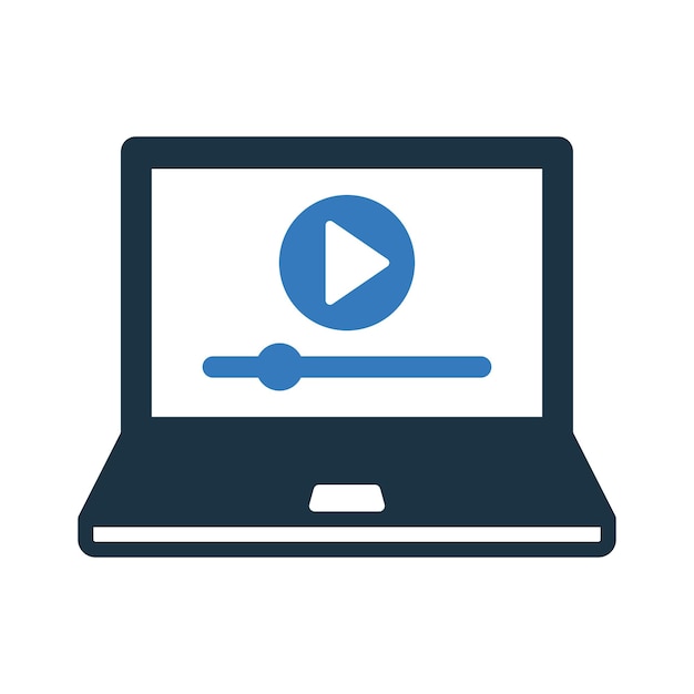 Icono de cursos en línea Diseño vectorial editable simple aislado en un fondo blanco