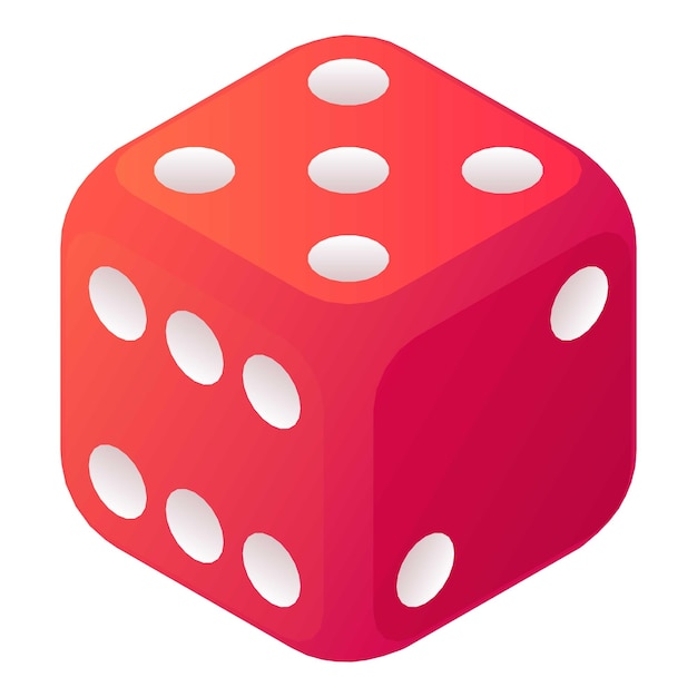 Icono de dados de apuesta Isométrico de icono vectorial de dados de apostas para diseño web aislado en fondo blanco