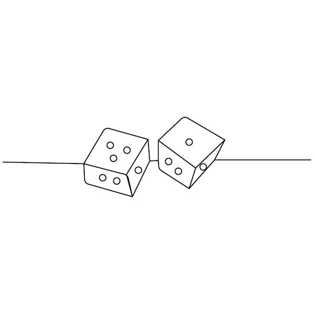 Icono de dados continuo dibujo de una línea de ilustración vectorial de contorno
