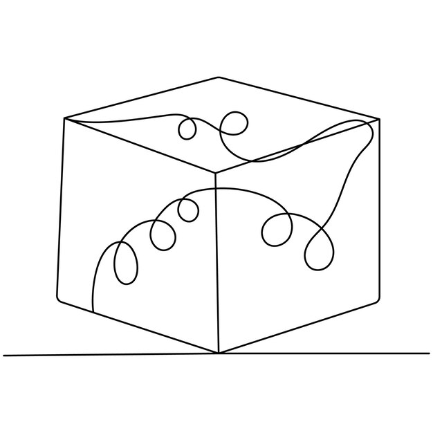 Icono de dados continuo dibujo de una línea de ilustración vectorial de contorno