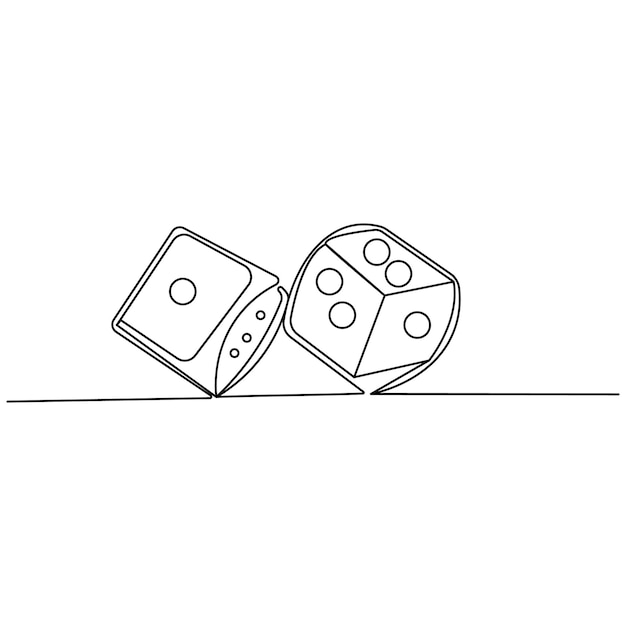 Icono de dados continuo dibujo de una línea de ilustración vectorial de contorno