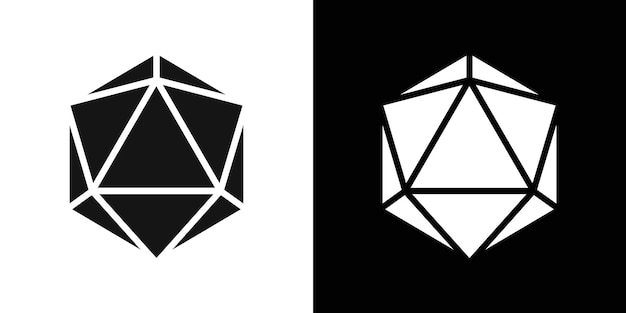El icono de los dados d20 es un conjunto de símbolos de línea plana.
