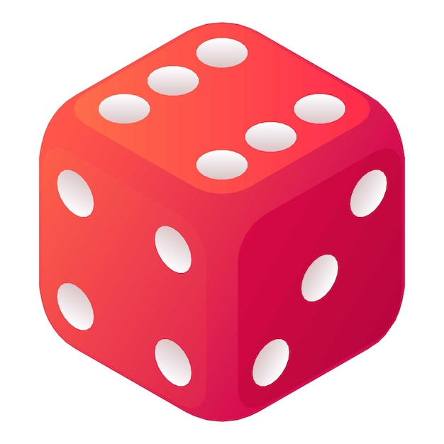 Icono de dados de dinero Isométrico de los dados de dinero Icono vectorial para diseño web aislado en fondo blanco