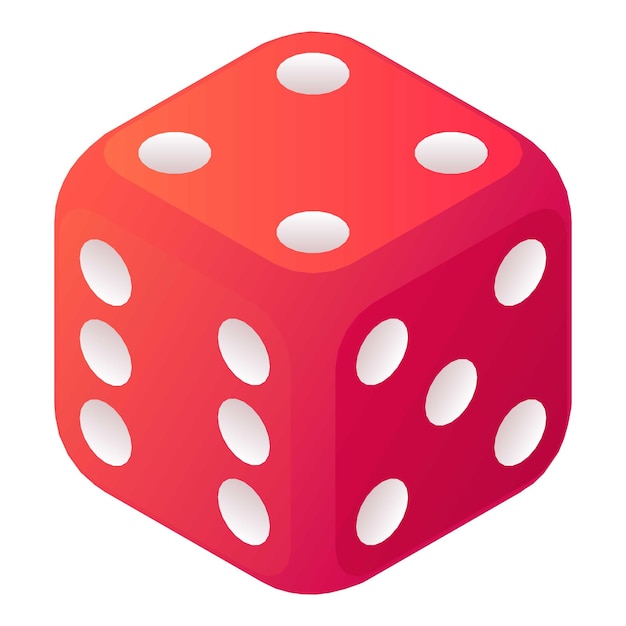 Icono de dados Isométrico de icono vectorial de dados para diseño web aislado en fondo blanco