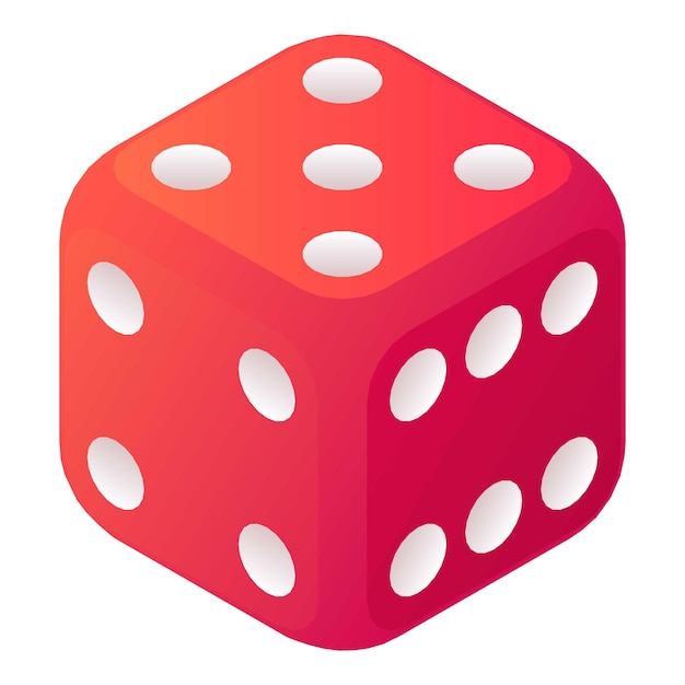 Icono de dados de juego Isométrico de los dados de juego icono vectorial para diseño web aislado en fondo blanco