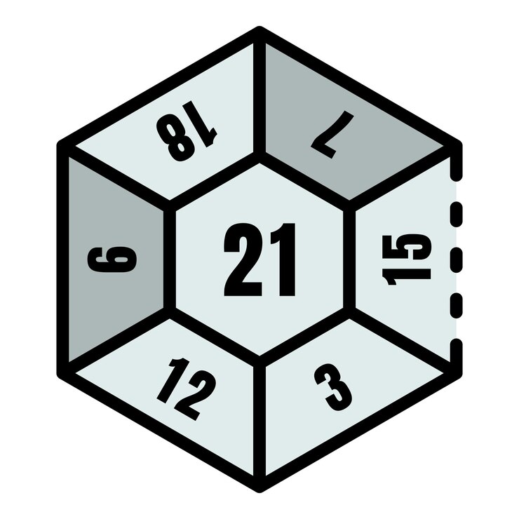 Vector icono de dados de número de juego contorno de icono de vector de dados de número de juego color plano aislado