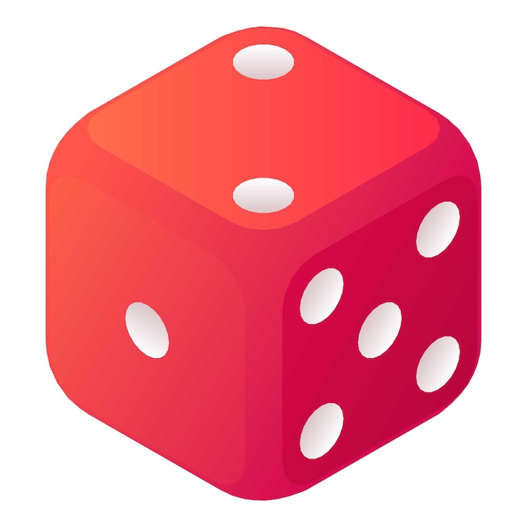 Vector icono de dados de póquer isométrico del icono vectorial de dados de pôquer para el diseño web aislado en fondo blanco