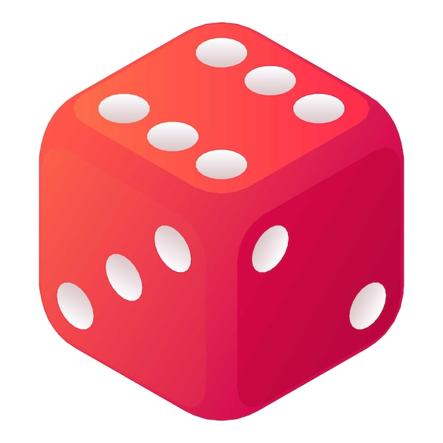 Icono de dados de riesgo Isométrico del icono vectorial de dados de peligro para el diseño web aislado en fondo blanco