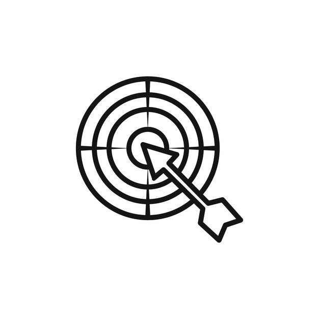 icono de dardos Vector plano aislado en el contorno