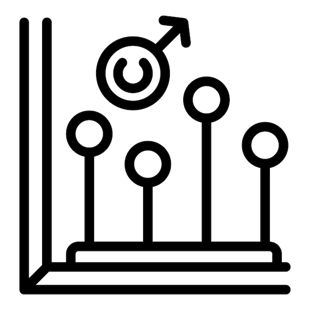 Icono de datos de copyright vector de contorno Equipo humano Tendencia del gráfico