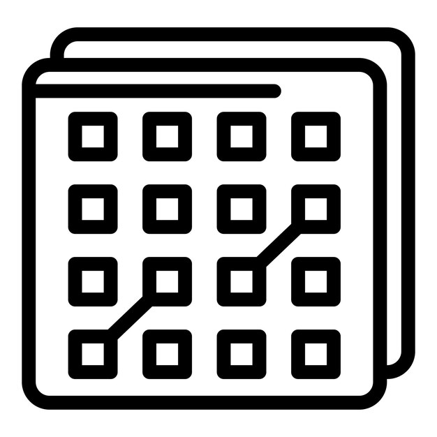 Icono de datos inteligentes Contorno icono de vector de datos inteligentes para diseño web aislado sobre fondo blanco
