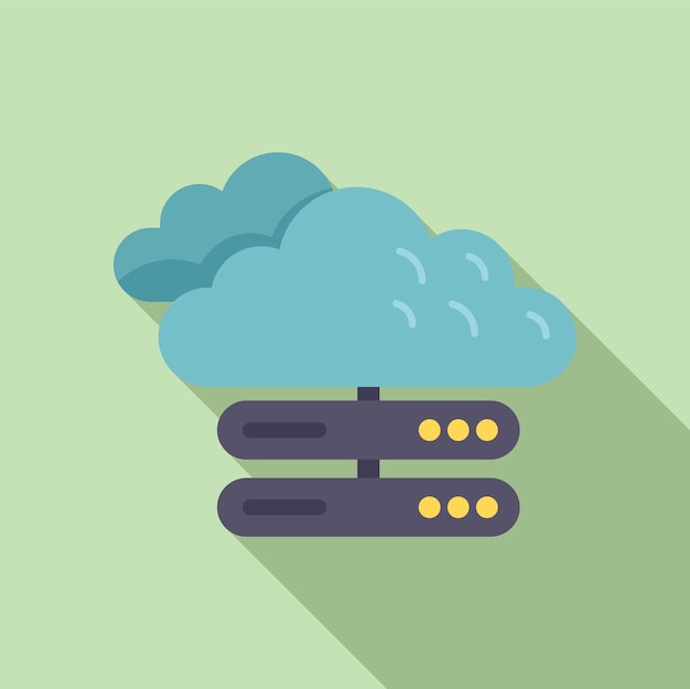 Icono de datos en la nube vector plano Base de datos CRM Consumidor de software
